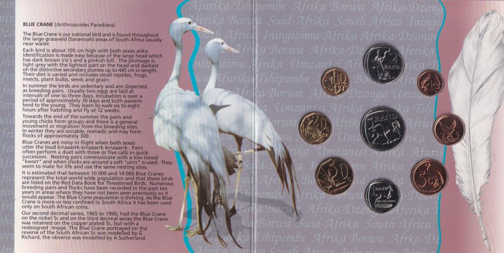 1996 SA Mint issued  Brilliant Uncirculated Coin Set