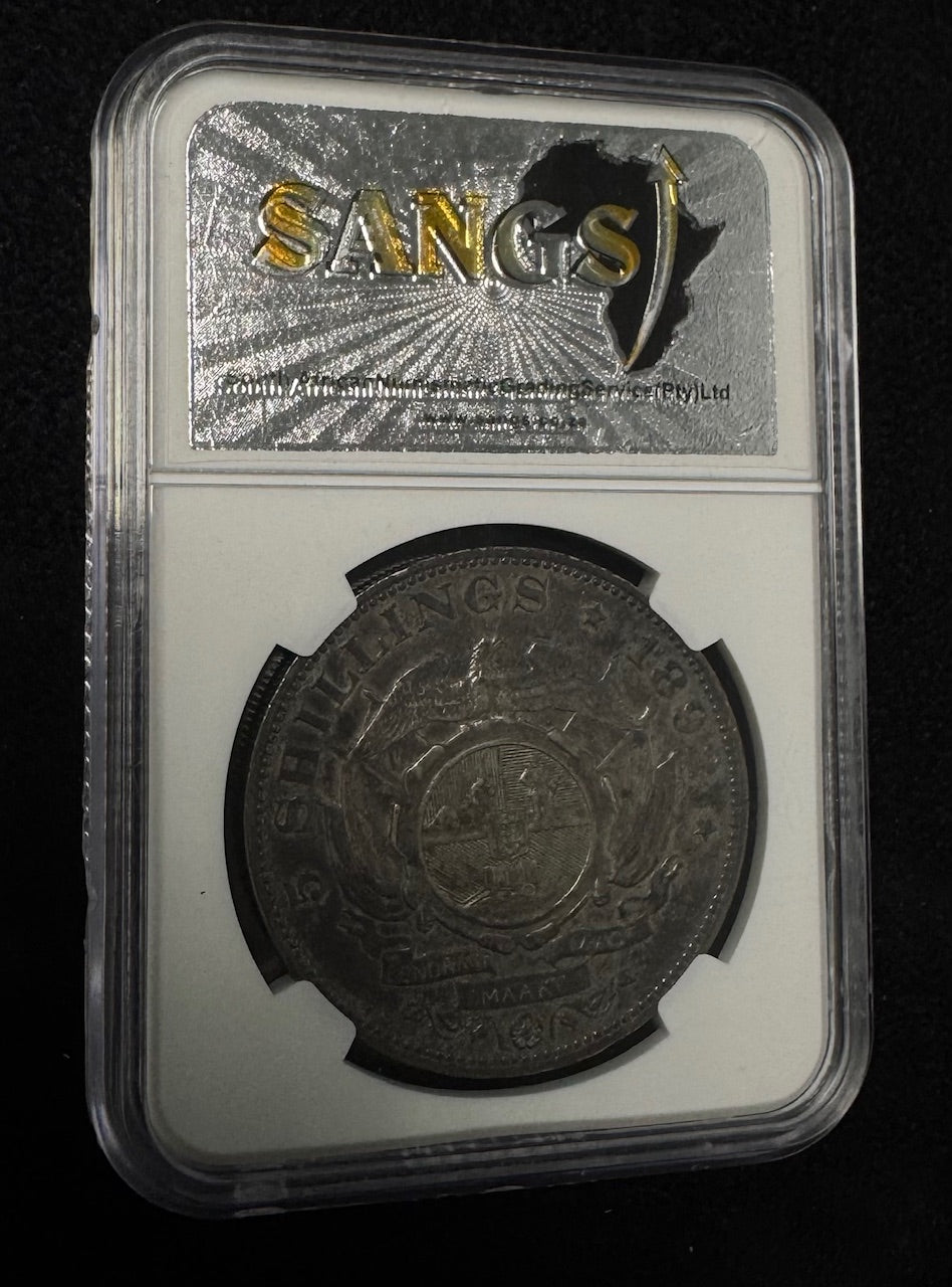 ZAR 1892 5/- DOUBLE SHAFT GRADED AU 55