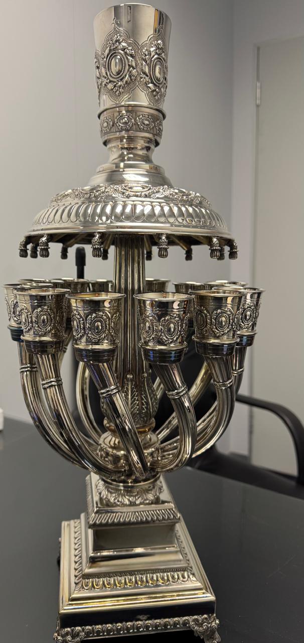 SILVER 12 CUP WINE FOUNTAIN - 925 SILVER HALLMARK -HADAD BRAND- BEAUTIFUL