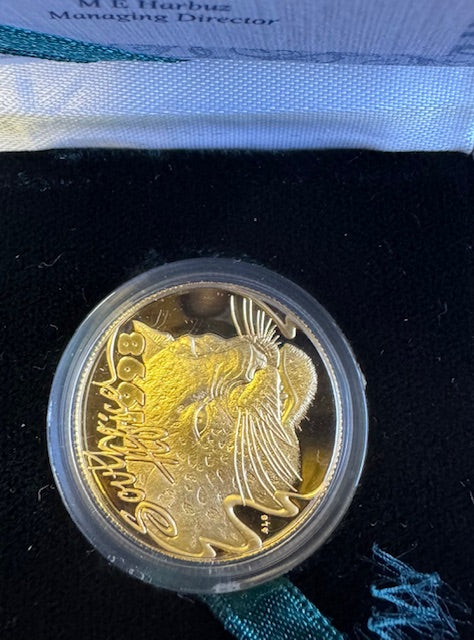1998 GOLD NATURA LEOPARD  HALF OUNCE PROOF