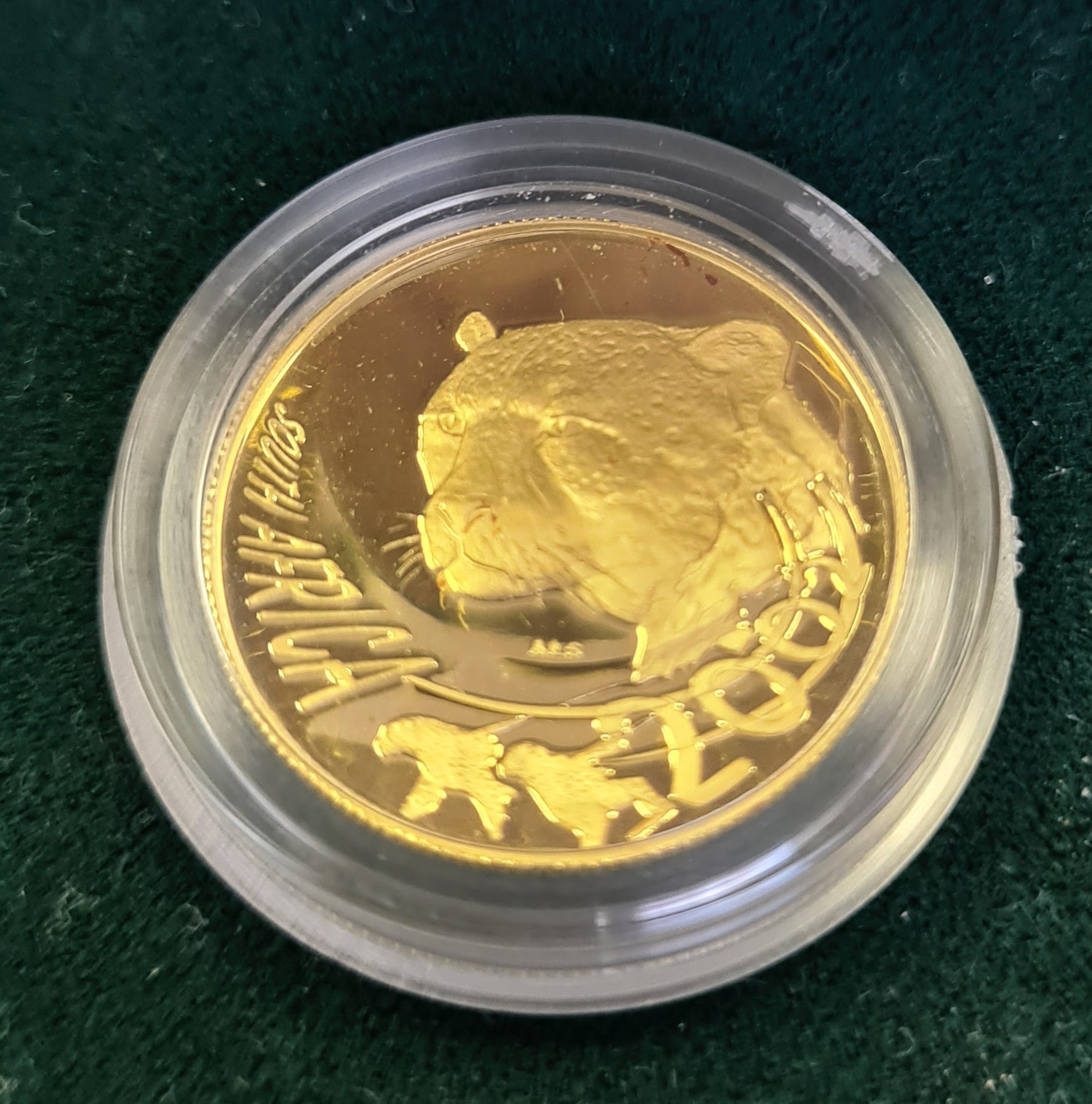 2002 GOLD NATURA CHEETAH QUARTER  OUNCE PROOF