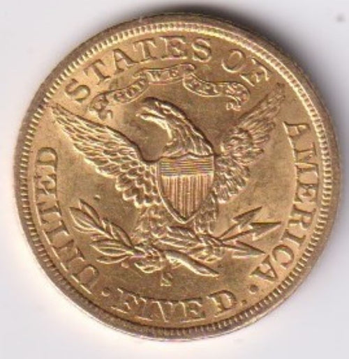 1901 USA 5 DOLLAR 900 GOLD COIN