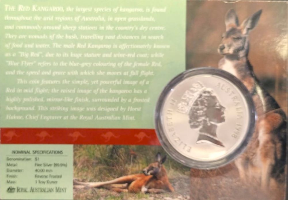 1998 1 Ounce Silver Kangaroo