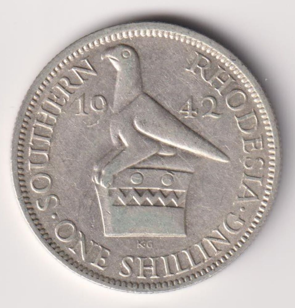 SOUTHERN RHODESIA - ONE SHILLING SILVER COIN - 1942