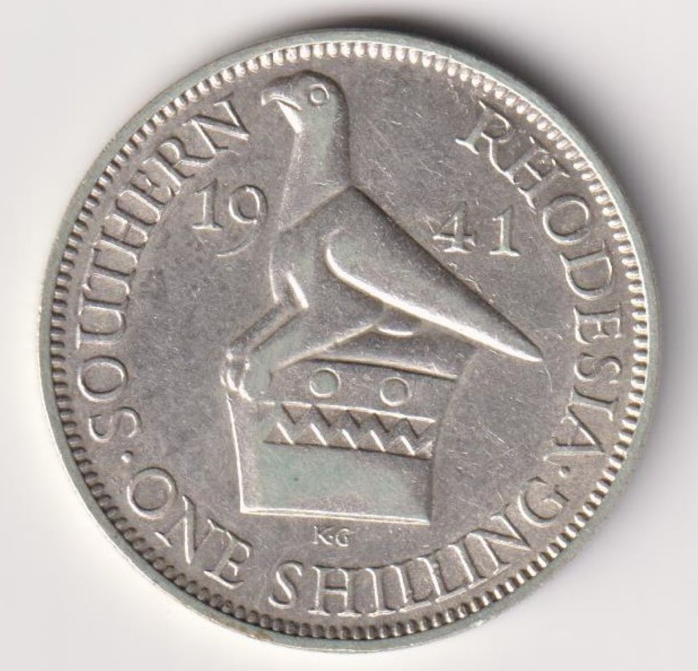 SOUTHERN RHODESIA - ONE SHILLING SILVER COIN - 1941