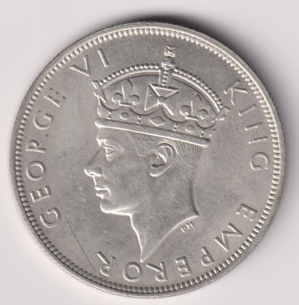 SOUTHERN RHODESIA -SILVER HALF CROWN - 1946