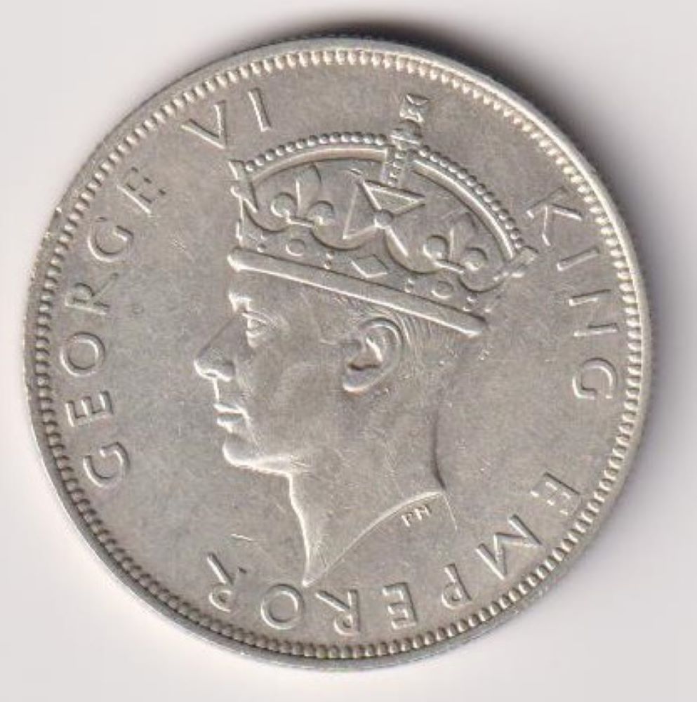 SOUTHERN RHODESIA -SILVER HALF CROWN - 1944