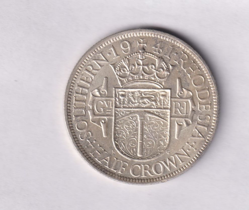 SOUTHERN RHODESIA -SILVER HALF CROWN - 1941