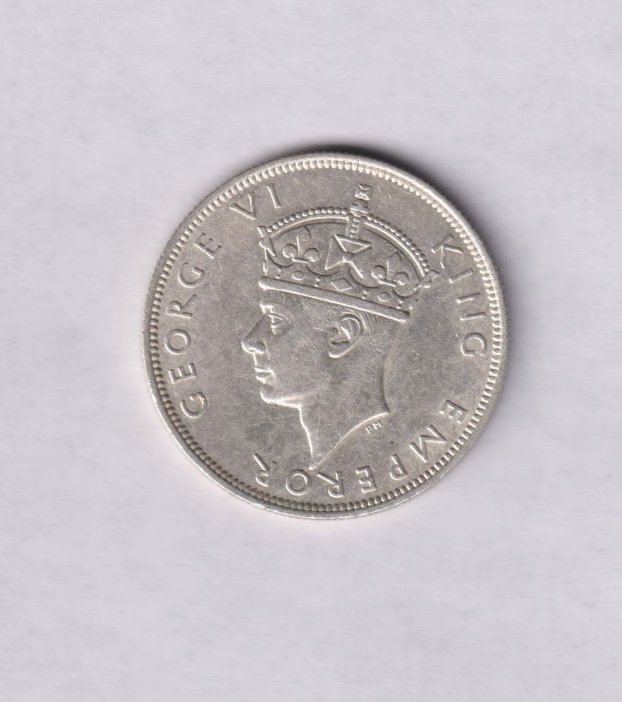 SOUTHERN RHODESIA -SILVER HALF CROWN - 1939