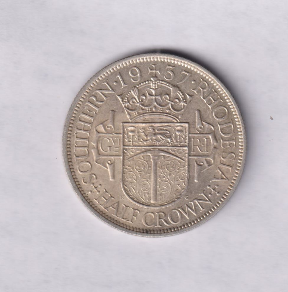 SOUTHERN RHODESIA -SILVER HALF CROWN - 1957