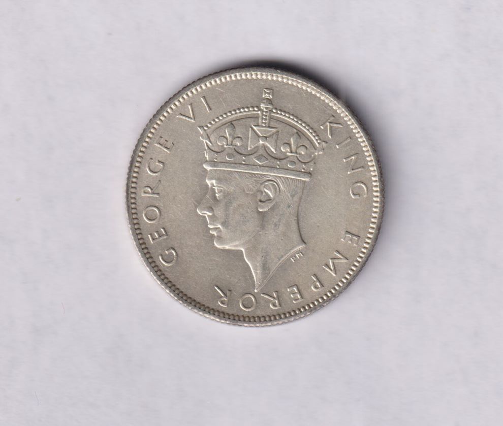 SOUTHERN RHODESIA - TWO SHILLINGS SILVER COIN - 1944
