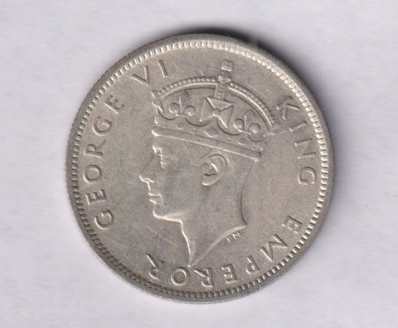SOUTHERN RHODESIA - ONE SHILLING SILVER COIN - 1944