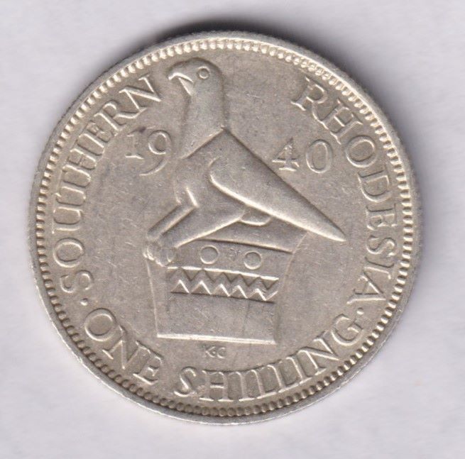 SOUTHERN RHODESIA - ONE SHILLING SILVER COIN - 1940