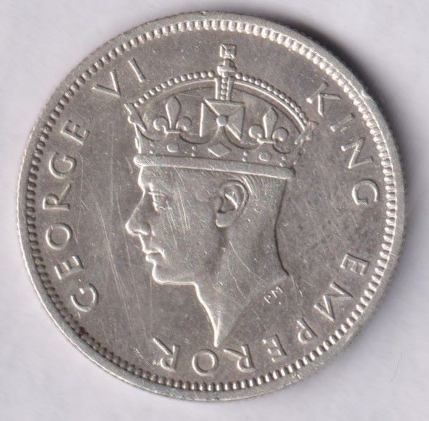 SOUTHERN RHODESIA - ONE SHILLING SILVER COIN - 1939