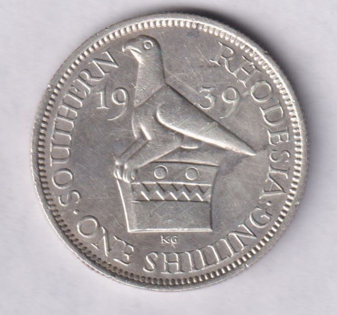 SOUTHERN RHODESIA - ONE SHILLING SILVER COIN - 1939