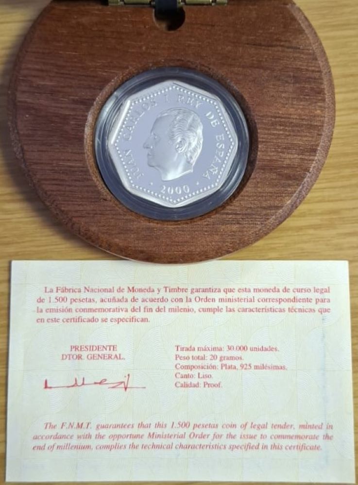 SPANISH SILVER 1500 PESETAS - 925 Silver, 20 Grams