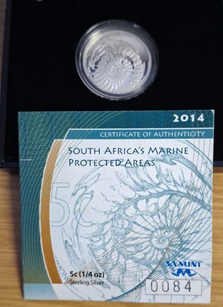 SOUTH AFRICA'S MARINE PROTECTED  AREAS 5c Sterling Silver, 8.4 gram