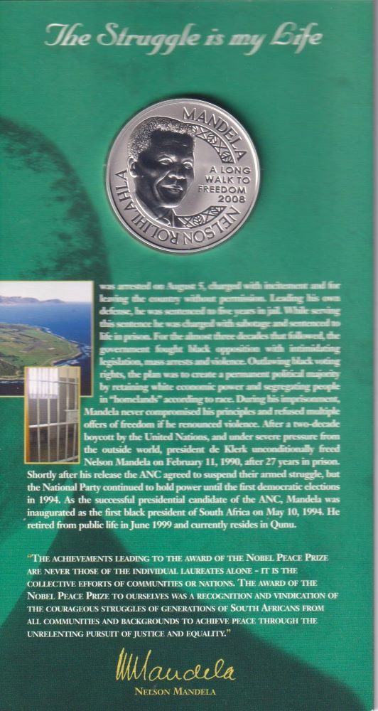 MINT OF NORWAY MANDELA-ROBBEN ISLAND SILVER MEDALLION